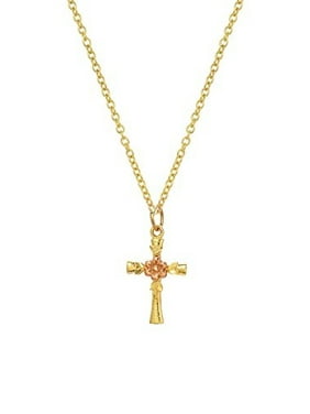 18+2 Delight Jewelry Domed PA Scroll Cross Necklace 18+2 Delight Jewelry Domed PA Scroll Cross Necklace